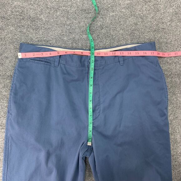 Cremieux Pants Mens 36x29 Cadet Blue Cotton Flat Front Belt Loops Straight Chino - Picture 5 of 14